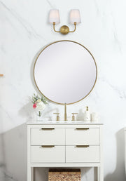 Colson 16" 2-Light Bath Vanity Light in Satin Gold And White