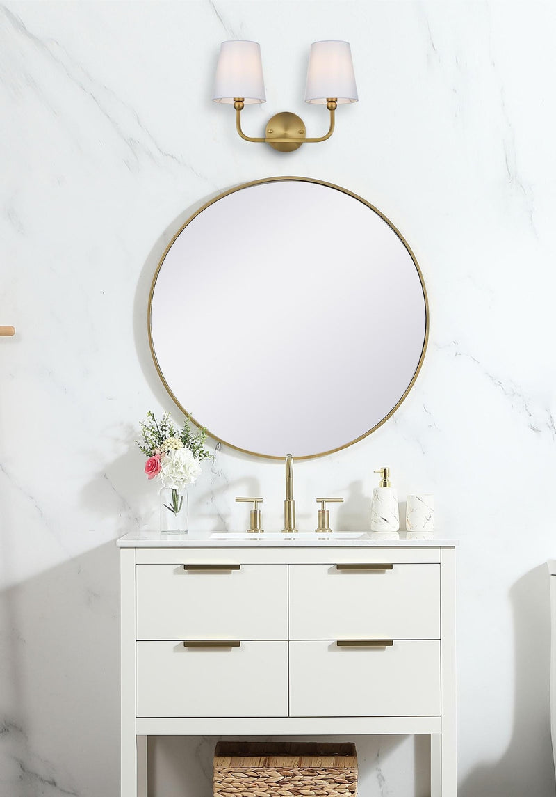 Colson 16" 2-Light Bath Vanity Light in Satin Gold And White