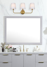 Colson 26" 3-Light Bath Vanity Light in Satin Gold And White