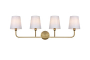 Colson 36" 4-Light Bath Vanity Light in Satin Gold And White
