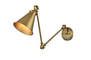 Ledger Swing Arm Wall Lamp in Satin Gold