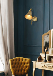 Ledger Swing Arm Wall Lamp in Satin Gold