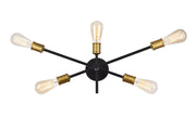 Axel 5-Light Wall Sconce in Black And Brass