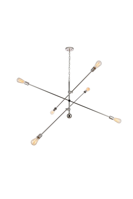 Axel 6-Light 55" Chandelier in Polished Nickel