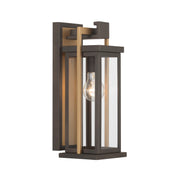 Lendel 1 Light 6" Outdoor Sconce in Twilight Bronze + Textured Gold