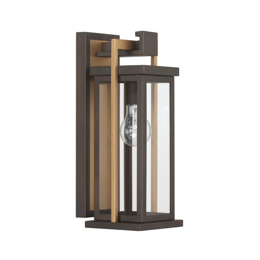Lendel 1 Light 6" Outdoor Sconce in Twilight Bronze + Textured Gold