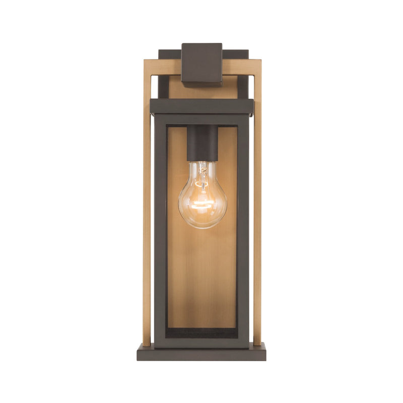 Lendel 1 Light 6" Outdoor Sconce in Twilight Bronze + Textured Gold