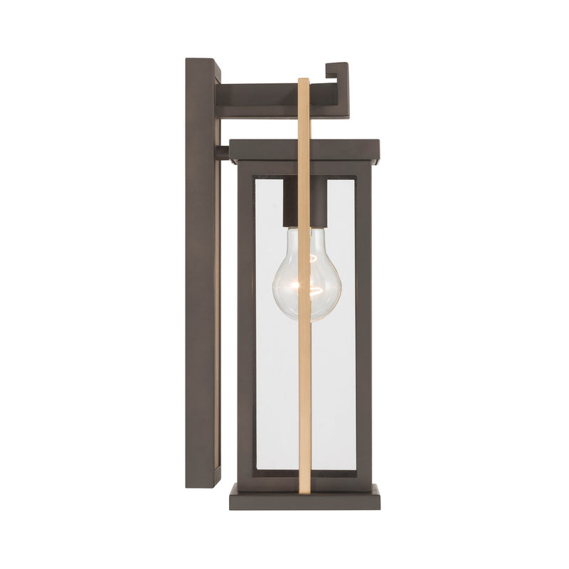 Lendel 1 Light 6" Outdoor Sconce in Twilight Bronze + Textured Gold