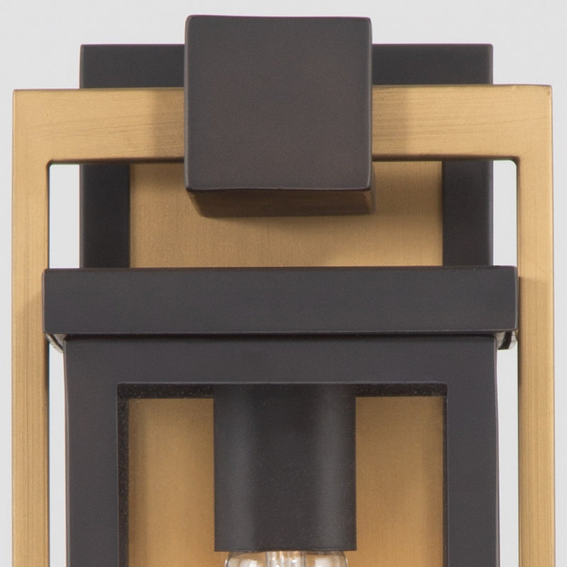 Lendel 1 Light 6" Outdoor Sconce in Twilight Bronze + Textured Gold