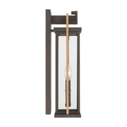 Lendel 2 Light 8" Outdoor Sconce in Twilight Bronze + Textured Gold