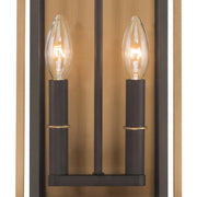 Lendel 2 Light 8" Outdoor Sconce in Twilight Bronze + Textured Gold