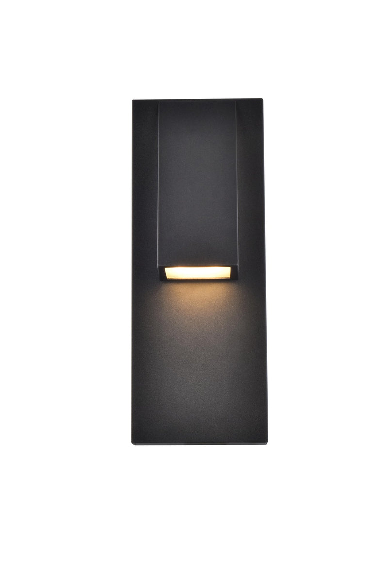 Raine 17" Rectangular Polycarbonate LED Outdoor Wall Sconce in Black