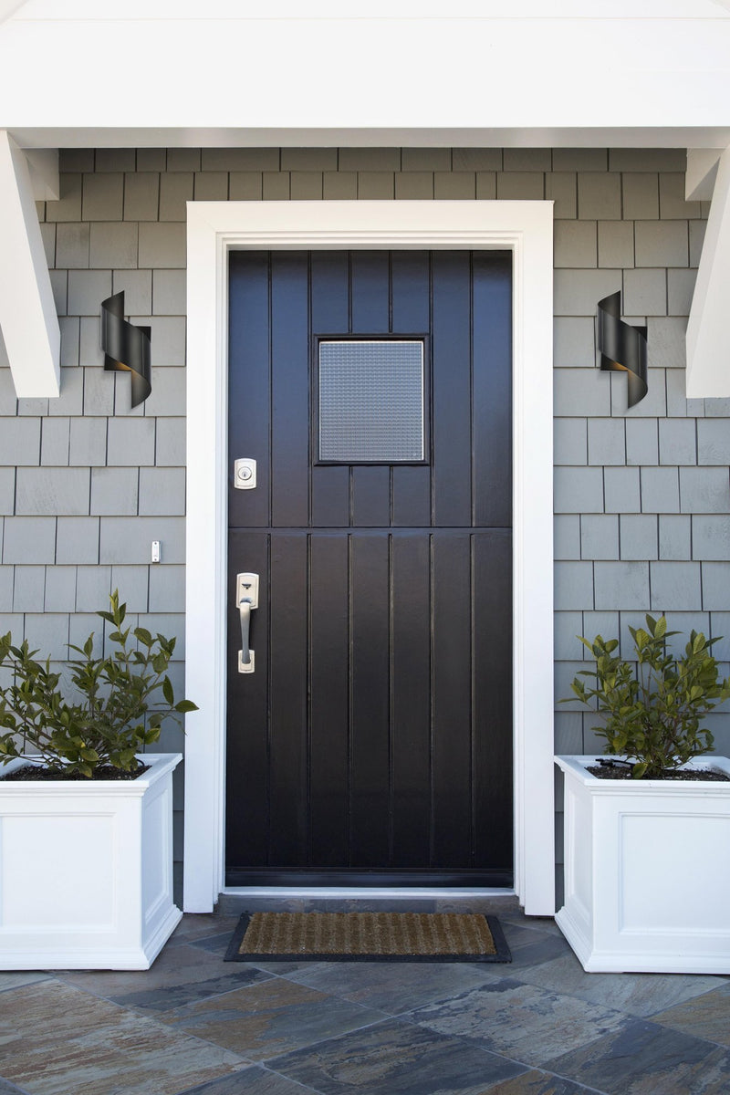 Raine 12.75" Geometric LED Outdoor Wall Sconce in Black