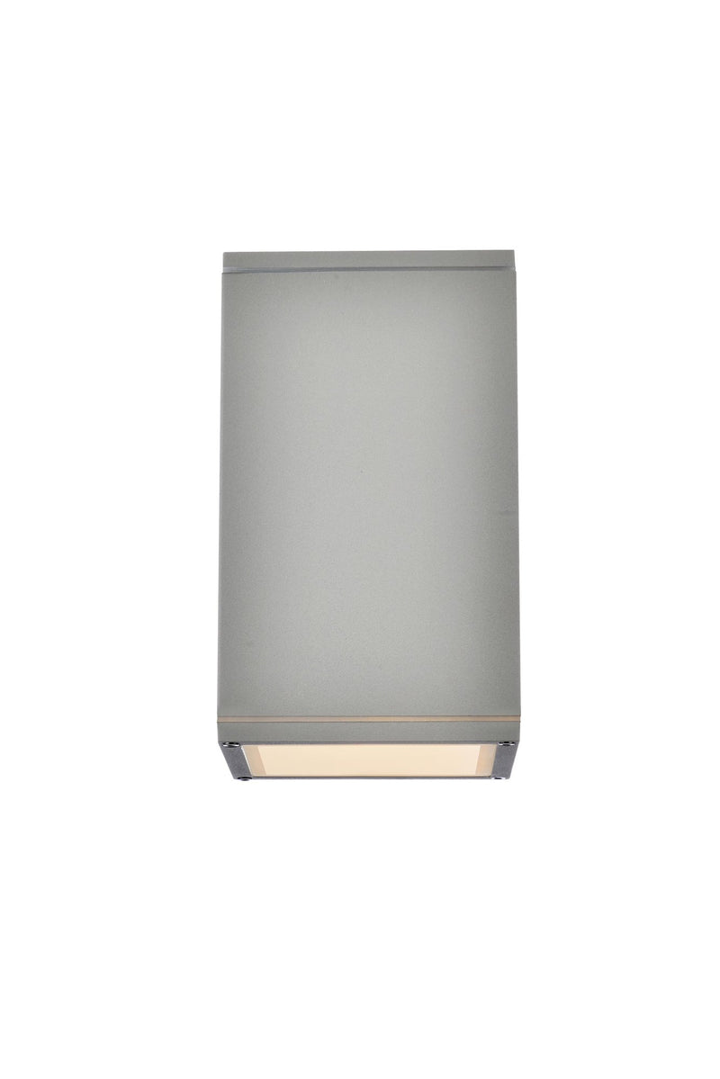 Raine 7.875" Rectangular Outdoor Wall Sconce in Silver