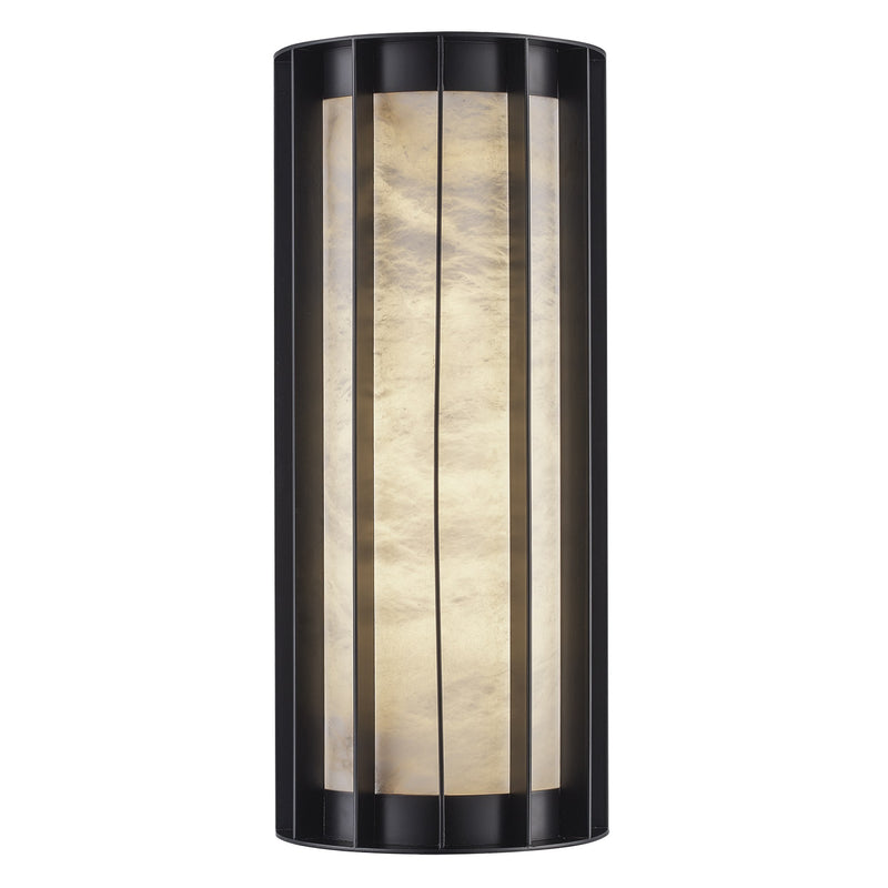 Winnie 14" LED Alabaster Wall Sconce in Black