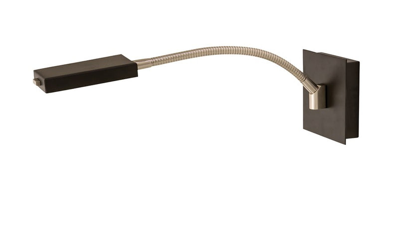 Lewis LED Gooseneck Swing Arm Wall Lamp in Black