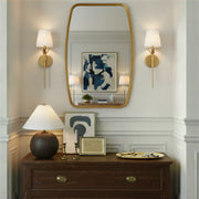 Lindee 24" Mirror in Antique Gold in a room setting