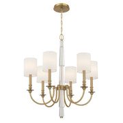 Lloyd 6 Light 26" Chandelier in Aged Brass