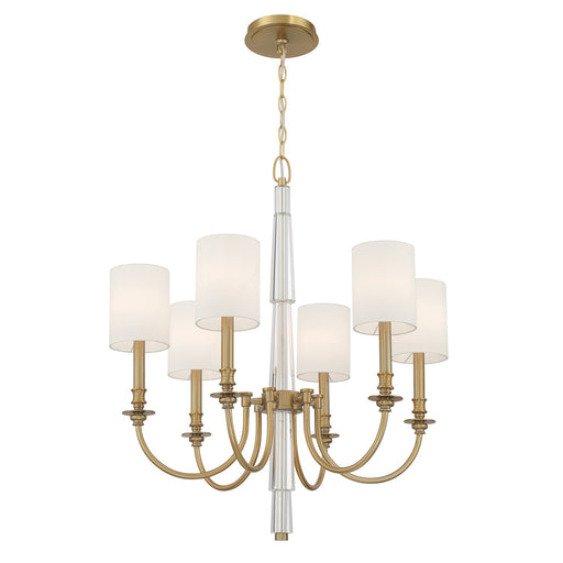 Lloyd 6 Light 26" Chandelier in Aged Brass