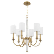 Lloyd 6 Light 26" Chandelier in Aged Brass