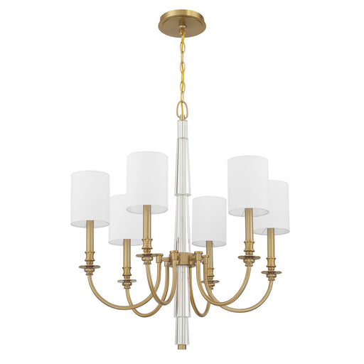 Lloyd 6 Light 26" Chandelier in Aged Brass