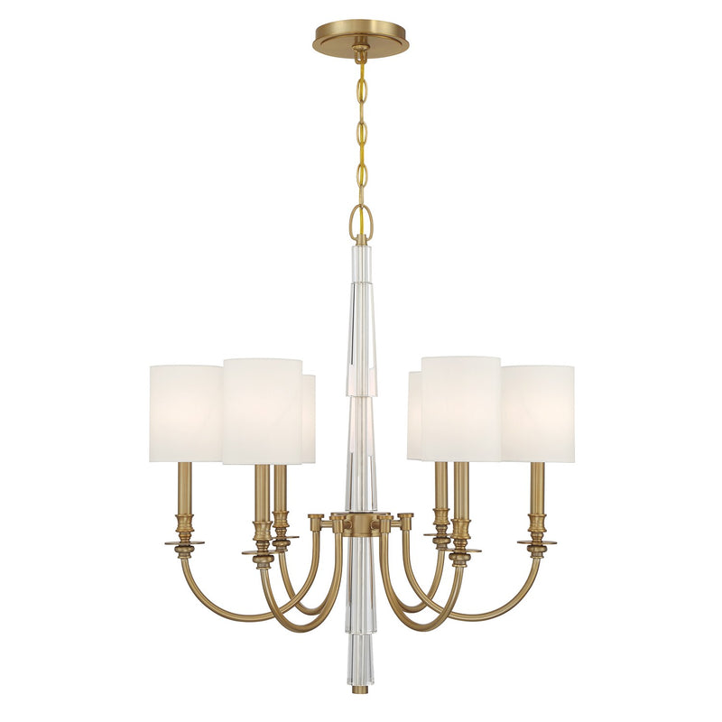 Lloyd 6 Light 26" Chandelier in Aged Brass