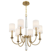 Lloyd 6 Light 26" Chandelier in Aged Brass