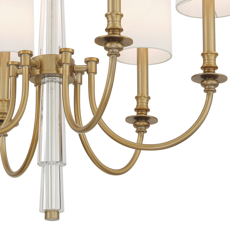 Lloyd 6 Light 26" Chandelier in Aged Brass