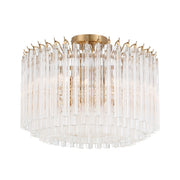 Lofton 5 Light 18" Semi Flush Mount in Aged Brass