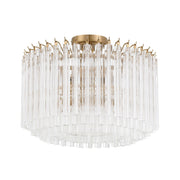 Lofton 5 Light 18" Semi Flush Mount in Aged Brass