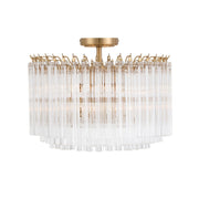Lofton 5 Light 18" Semi Flush Mount in Aged Brass