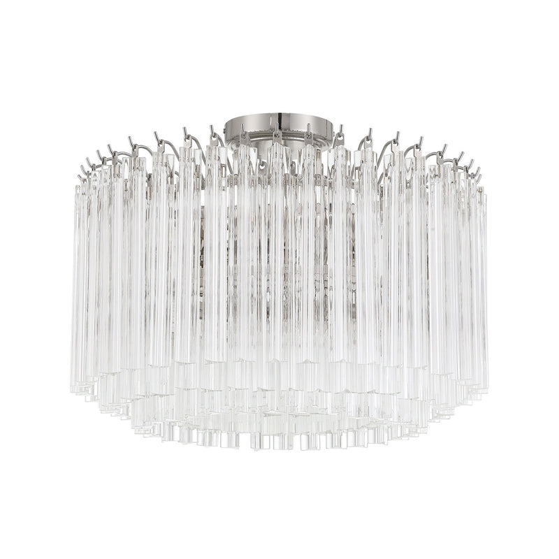 Lofton 5 Light 18" Semi Flush Mount in Polished Nickel