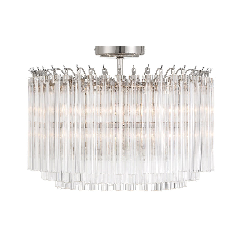 Lofton 5 Light 18" Semi Flush Mount in Polished Nickel