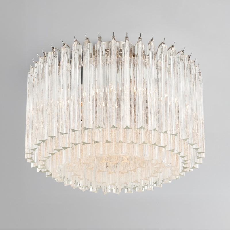 Lofton 5 Light 18" Semi Flush Mount in Polished Nickel in a room setting