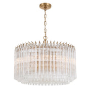 Lofton 7 Light 24" Pendant in Aged Brass