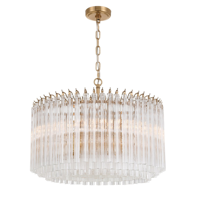 Lofton 7 Light 24" Pendant in Aged Brass