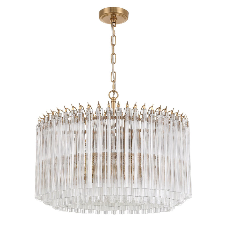 Lofton 7 Light 24" Pendant in Aged Brass