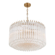 Lofton 7 Light 24" Pendant in Aged Brass