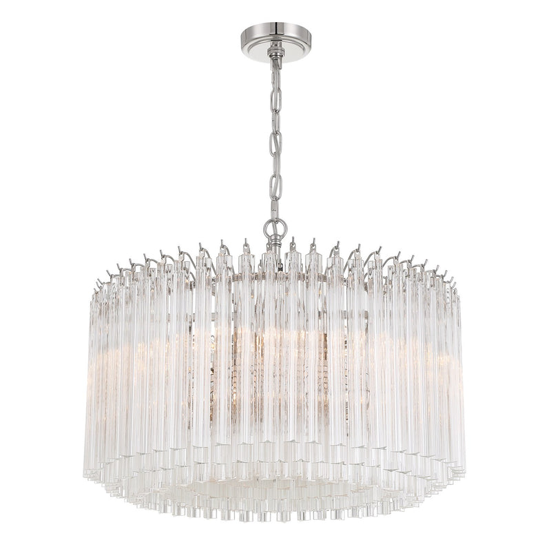Lofton 7 Light 24" Pendant in Polished Nickel