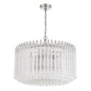 Lofton 7 Light 24" Pendant in Polished Nickel