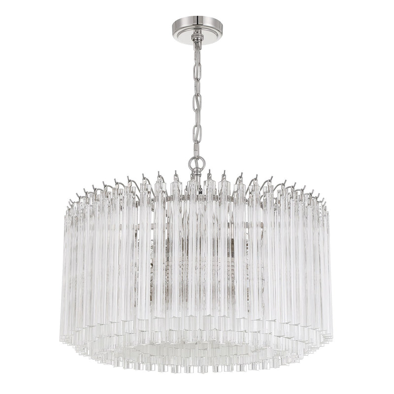 Lofton 7 Light 24" Pendant in Polished Nickel