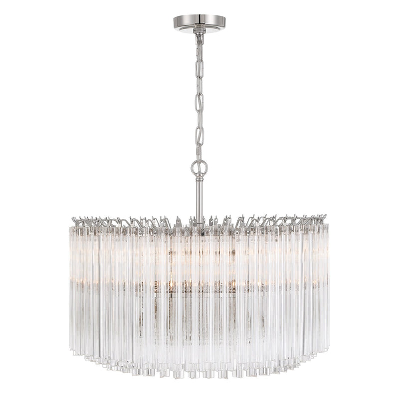 Lofton 7 Light 24" Pendant in Polished Nickel