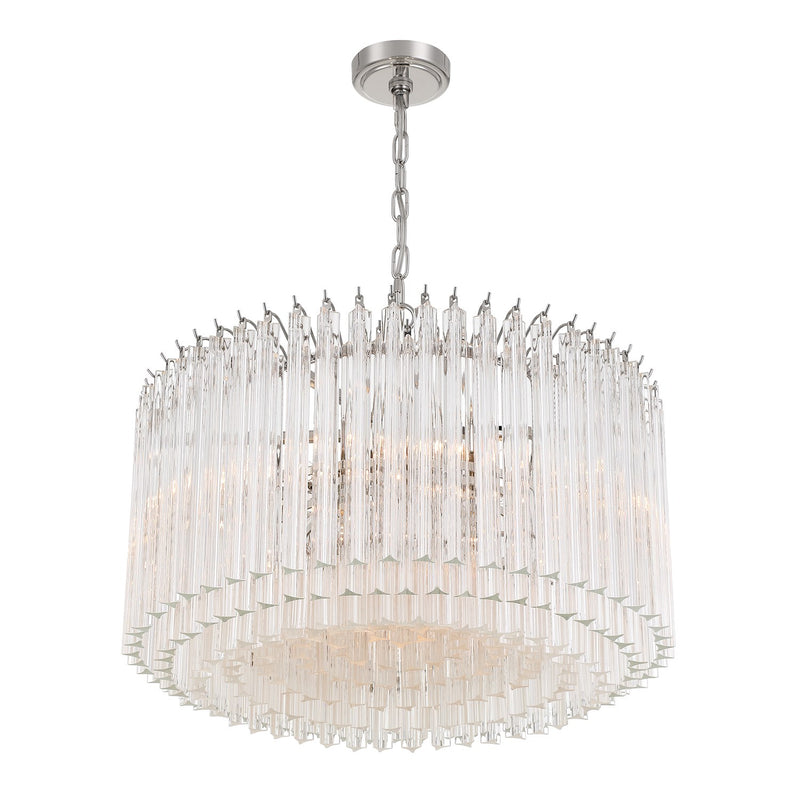 Lofton 7 Light 24" Pendant in Polished Nickel