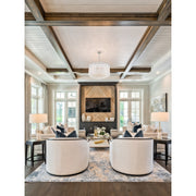 Lofton 7 Light 24" Pendant in Polished Nickel in a room setting