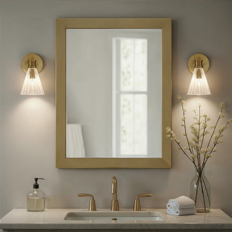 Lotus 1 Light 5.5" Sconce in Luxe Gold in a room setting