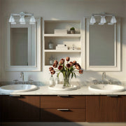 Lotus 3 Light 23.5" Bathroom Vanity in Polished Nickel in a room setting