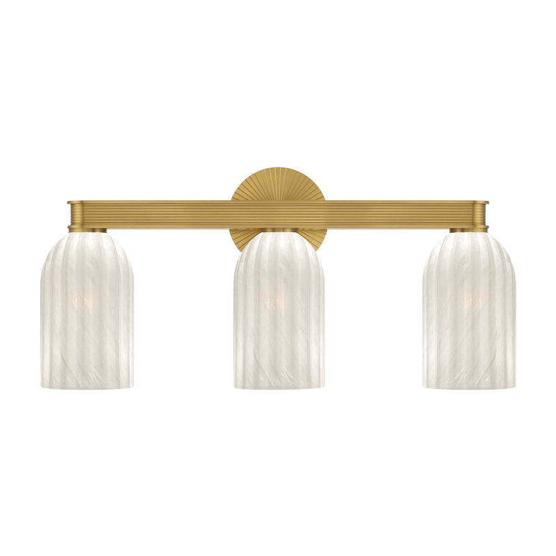 Lotus 3 Light 22.75" Bathroom Vanity in Luxe Gold