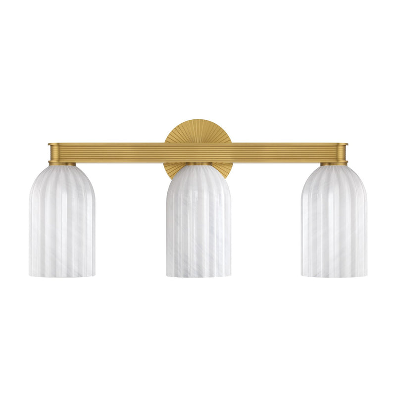 Lotus 3 Light 22.75" Bathroom Vanity in Luxe Gold