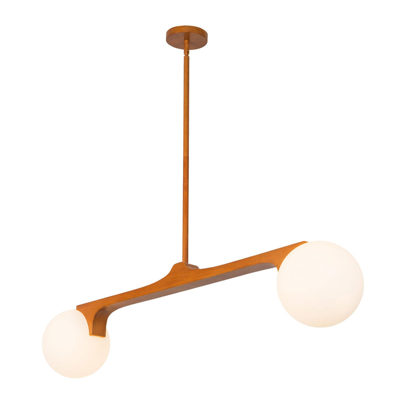 Briar 46" 2-Light Linear Pendant in Teak