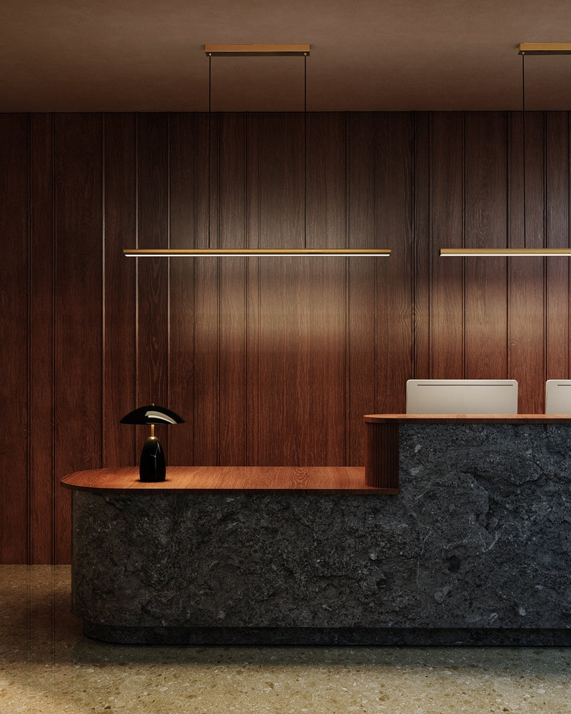 Drift 45" Linear Pendant in Vintage Brass